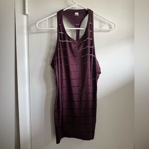 Athleta Plum/Burgundy Striped Racerback Tank Top, Size Small